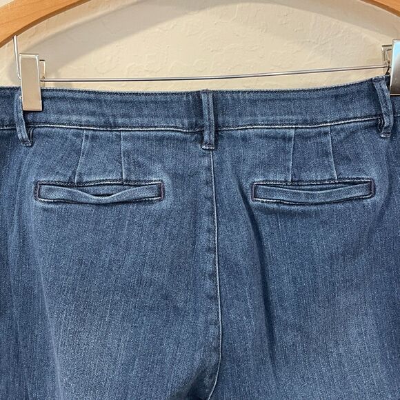 ~ J.Jill Jeans 14p Authentic Fit Full-Leg Crop Wide Medium Blue Stretch Capri - Picture 5 of 14